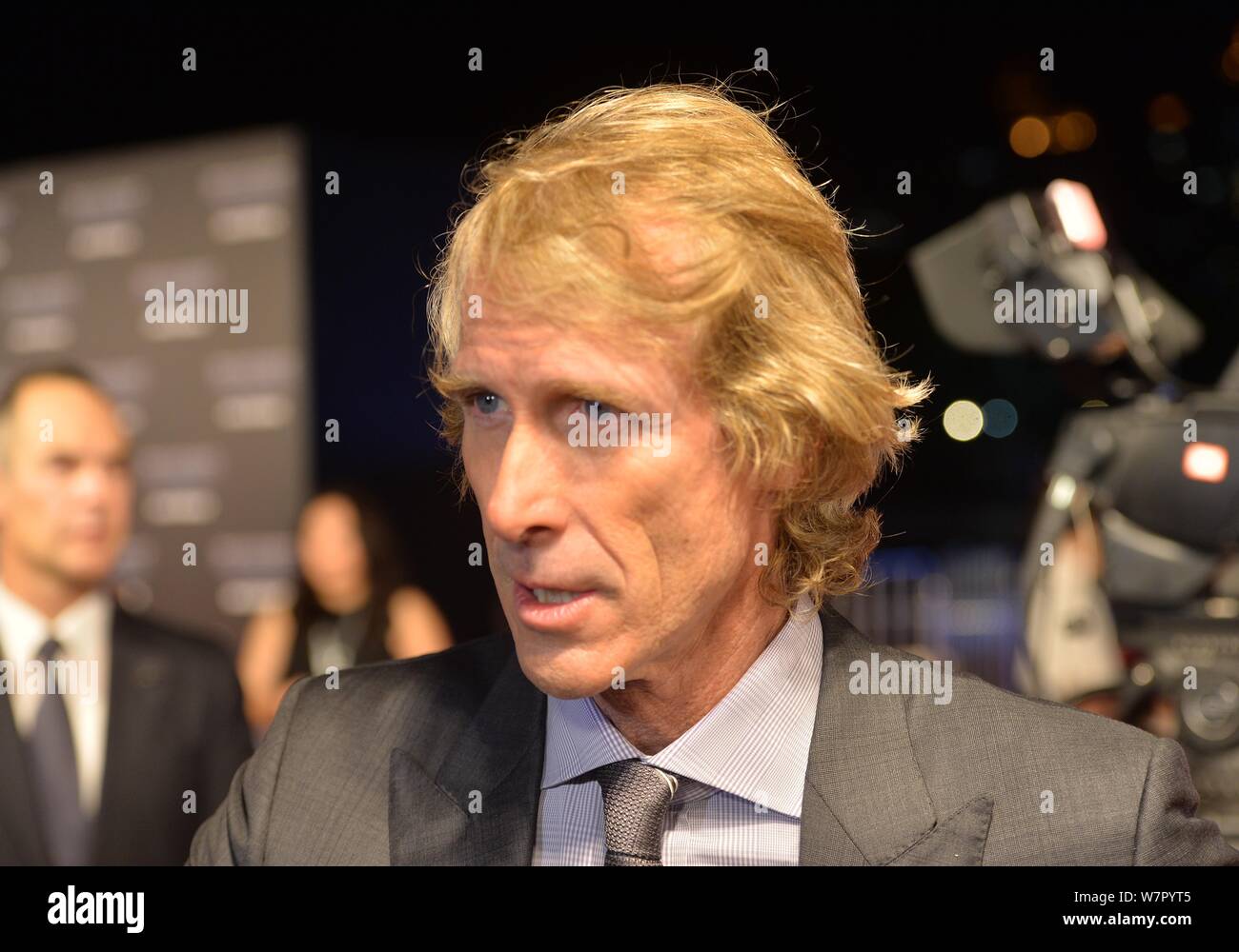 American director Michael Bay attends a premiere for his movie 'Transformers: The Last Knight' in Guangzhou city, south China's Guangdong province, 13 Stock Photo