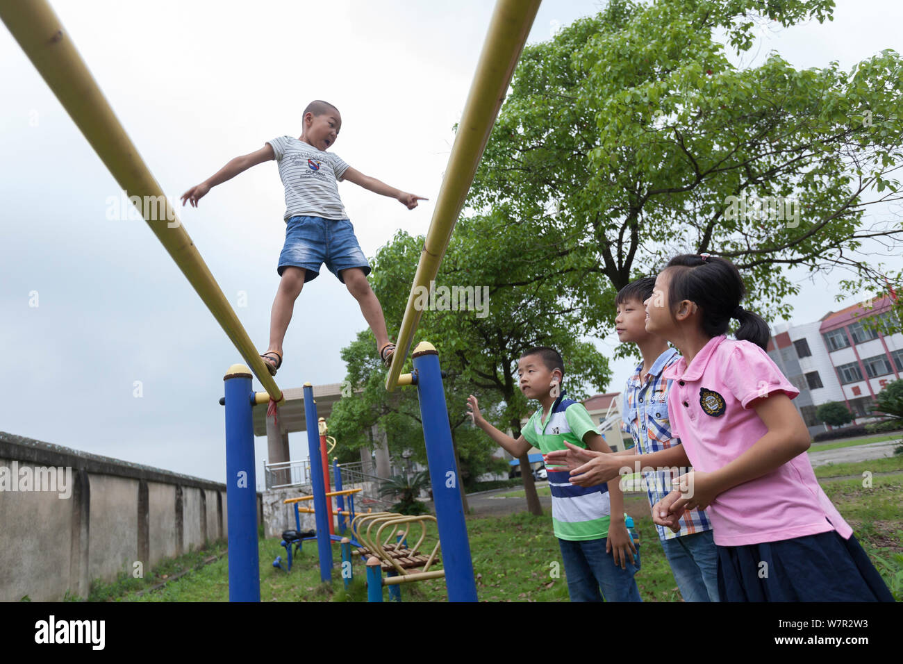 Eightyearold Chinese boy Yang Shuntao, who was born with blue eyes