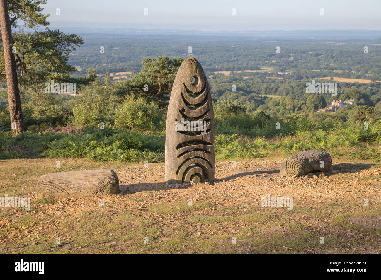 sculpture on leith hill on the surrey hills near dorking surrey Stock Photo Alamy