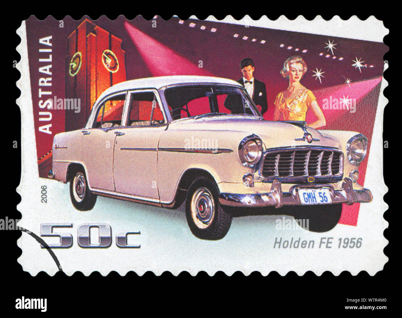 AUSTRALIA - CIRCA 2006: A stamp printed in Australia shows Holden FE 1956, circa 2006 Stock Photo