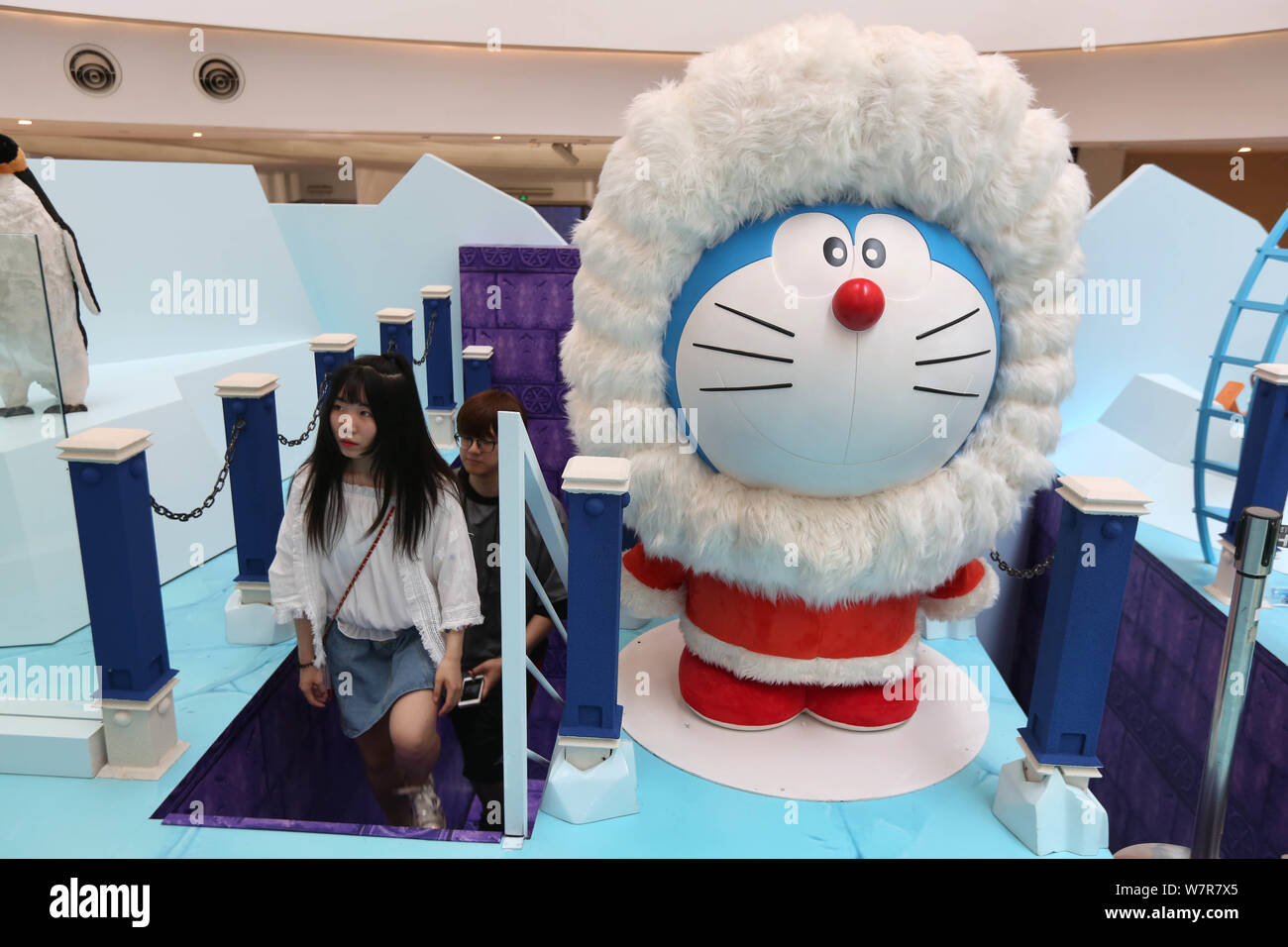 People Visit An Exhibition Featuring Doraemon The Movie 2017 Great Adventure In The Antarctic Kachi Kochi At The Hub In Shanghai China 1 June 201 Stock Photo Alamy