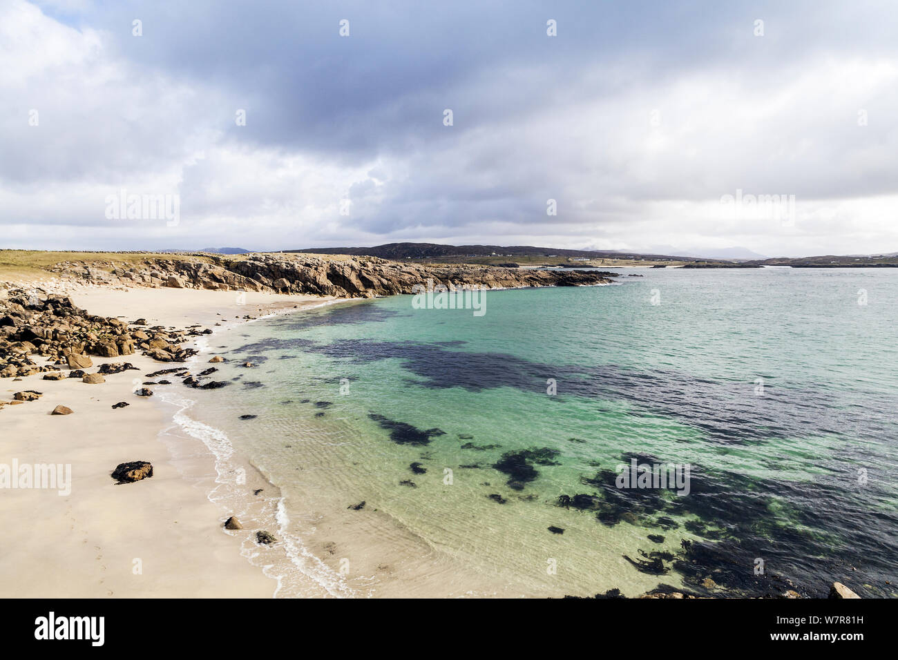 Omey Island beach, Aughrus Peninsula, Connemara, Republic of Ireland, March 2013. Stock Photo