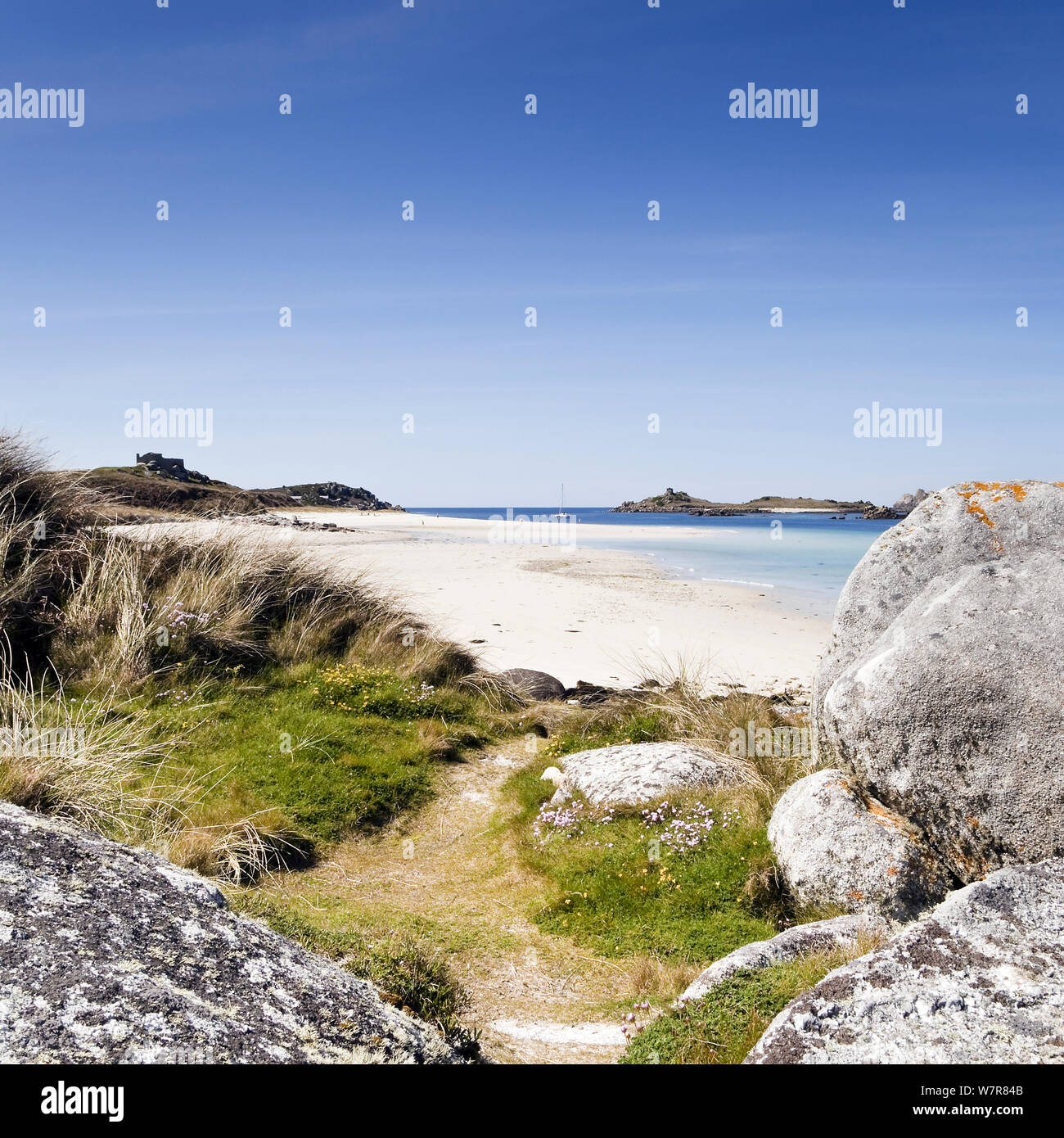Blockhouse Beach, Tresco, Isles of Scilly, Cornwall, England, UK, May