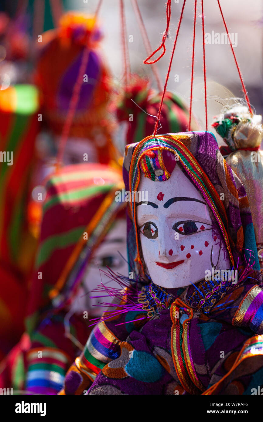 indian puppet with threads in Jaipur, india Stock Photo