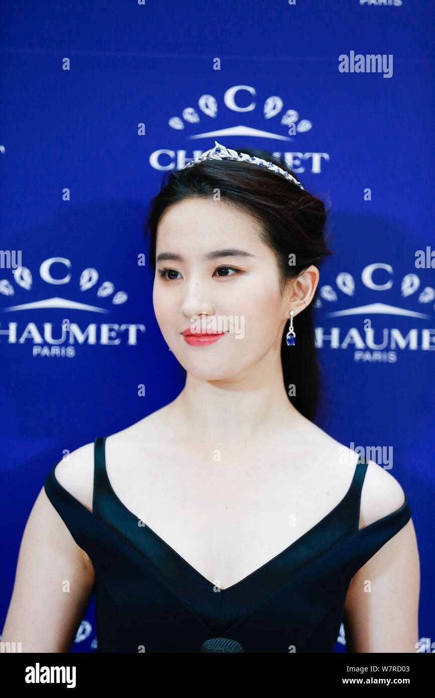 Chinese actress Liu Yifei attends a promotional event for French jewellery and watch brand Chaumet at a boutique of Chaumet in Shanghai, China, 10 Jun Stock Photo