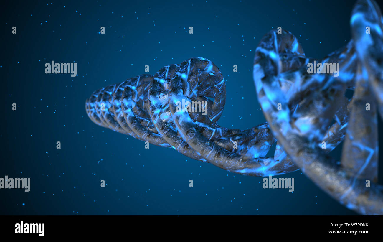 Helix Animation DNA code. Abstract 3d polygonal wireframe DNA molecule helix spiral ...