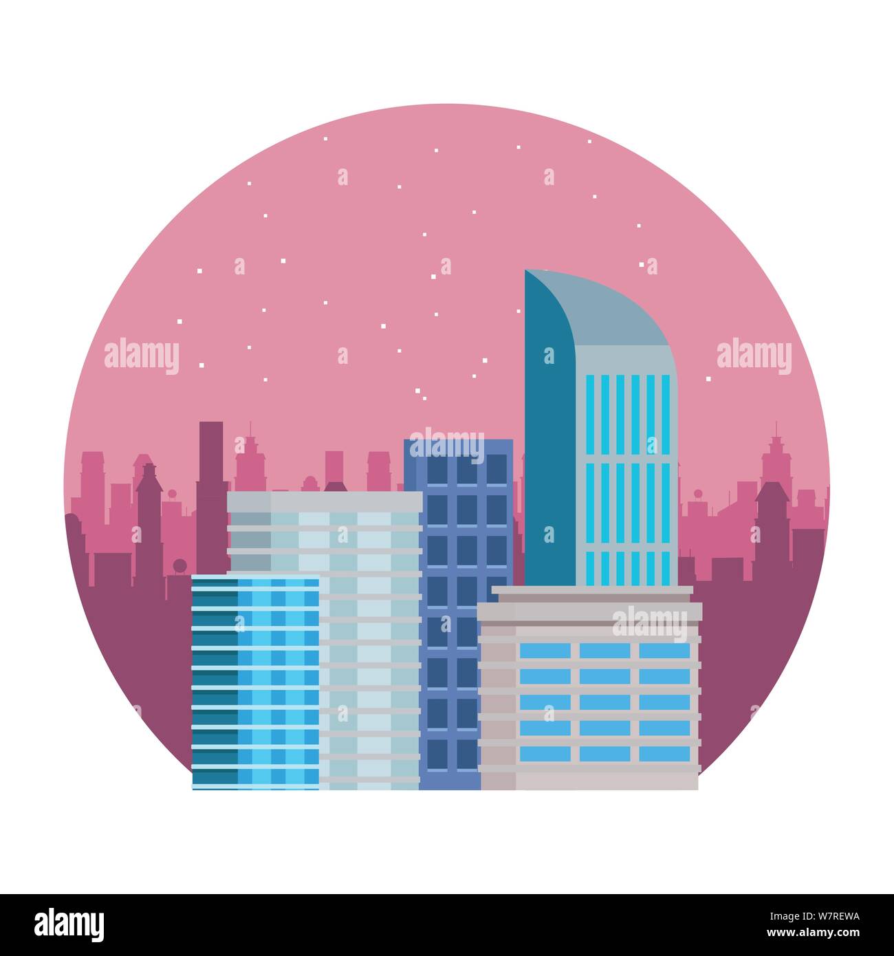 Office buildings and skyscraper real estates Stock Vector Image & Art ...