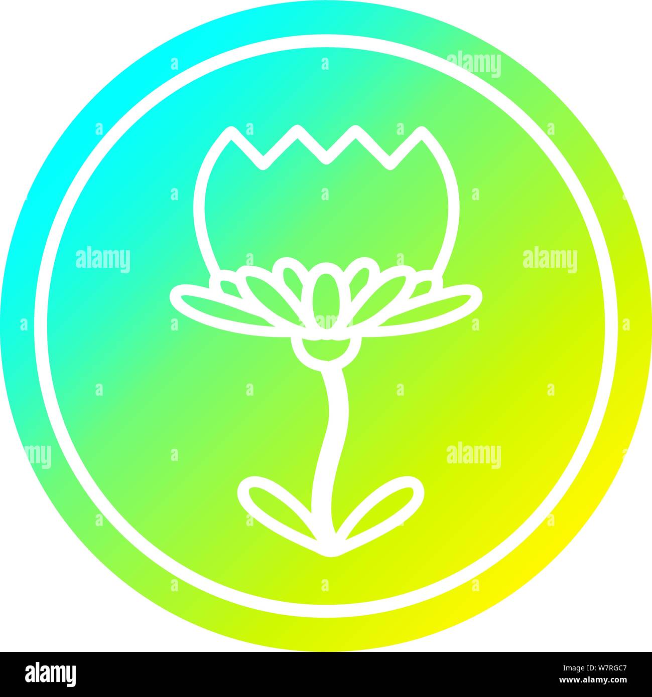 lotus flower circular icon with cool gradient finish Stock Vector Image ...