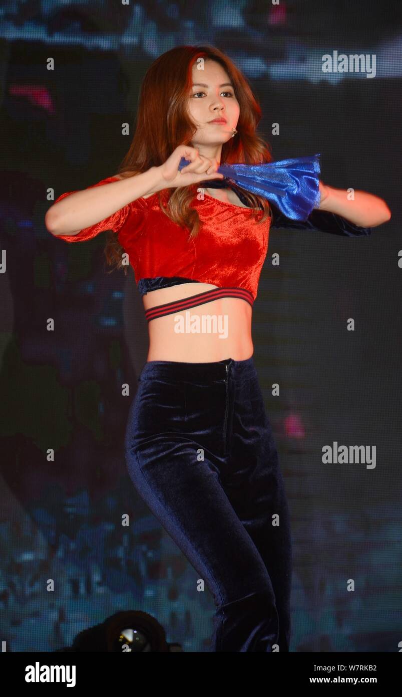 Chen Lin of Chinese girl group SNH48 performs during an