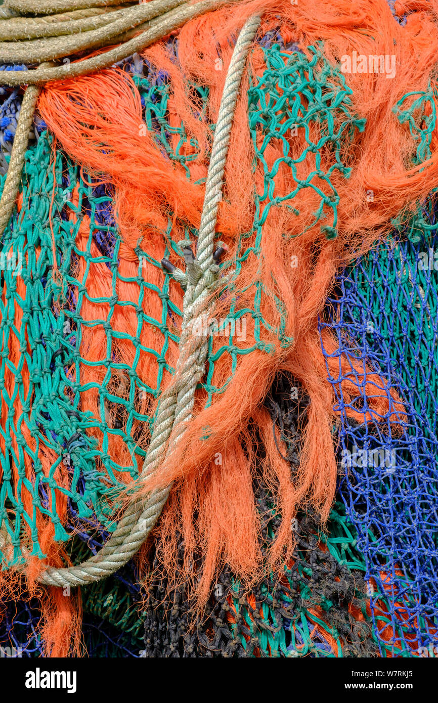 Fishing nets and ropes Stock Photo