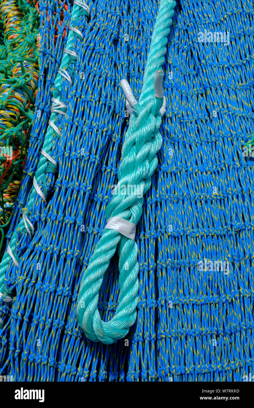 Fishing nets and ropes Stock Photo
