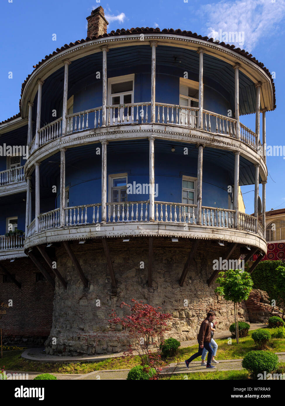 Traditional house at Pushkin St. , Tbilisi, Europe Stock Photo
