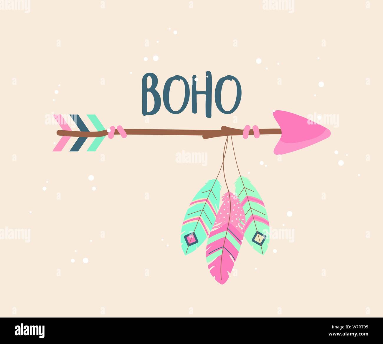 arrows with feathers decoration boho style vector illustration design ...