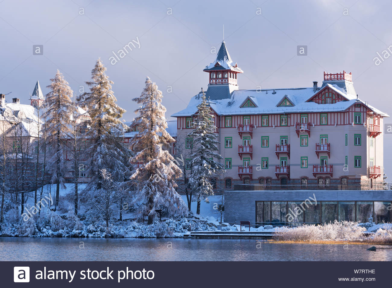 Luxury Hotel Kempinski on the shores of Strbske Pleso in the High Tatras,  Slovakia, Europe. October 2012 Stock Photo - Alamy