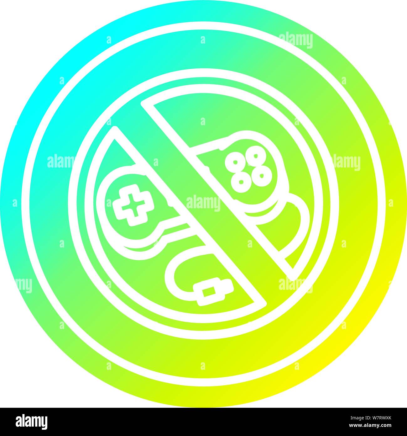 no gaming circular icon with cool gradient finish Stock Vector Image ...