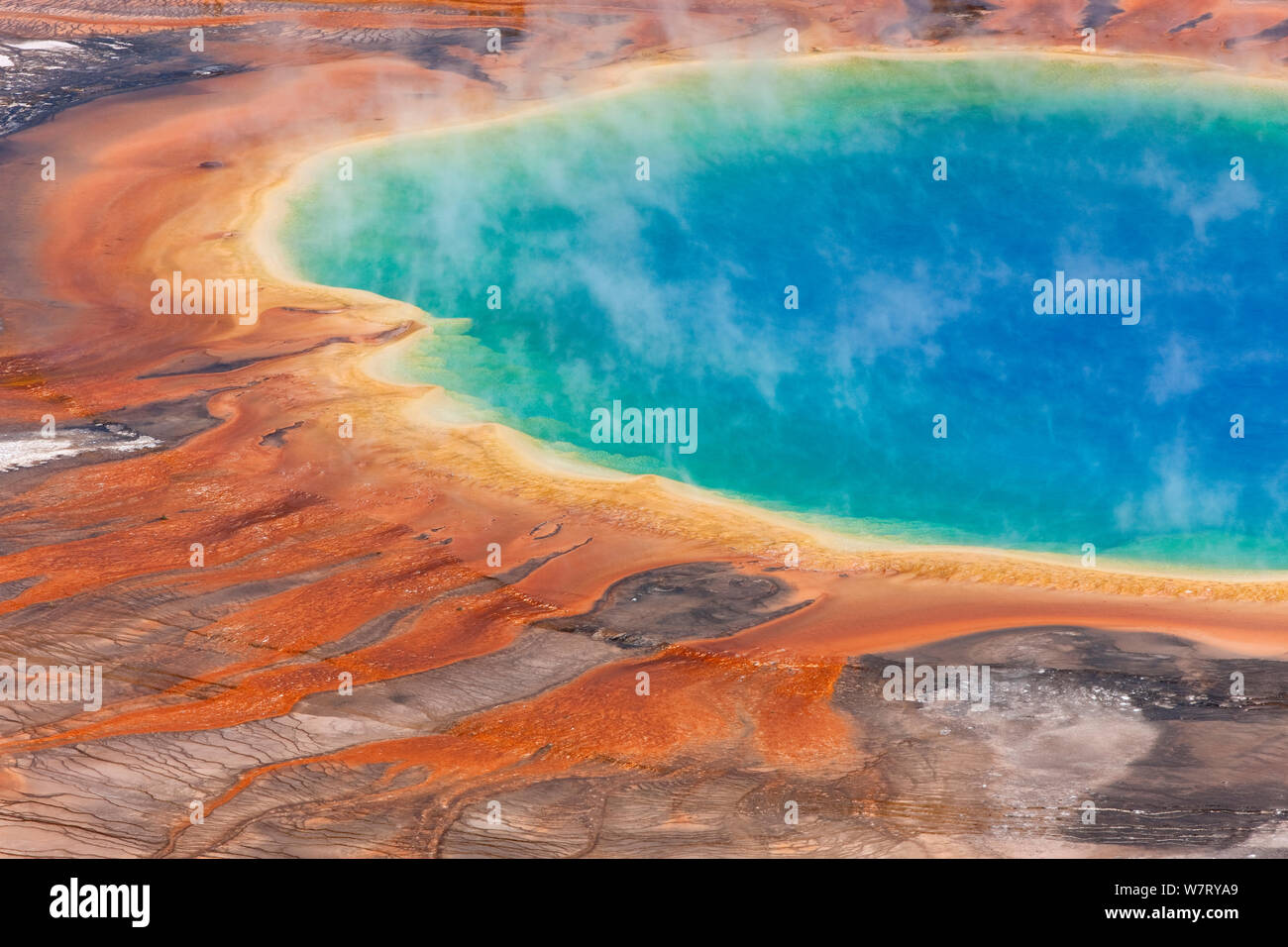Grand Prismatic Spring, Midway Geyser Basin, Yellowstone National Park, Wyoming, USA, September 2011. Stock Photo