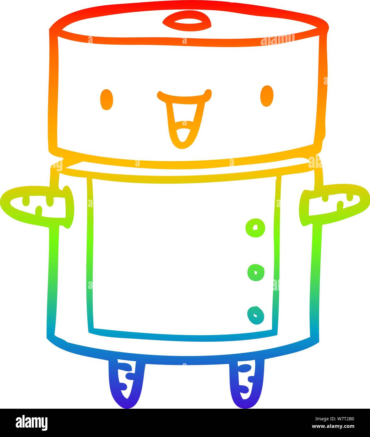 rainbow gradient line drawing of a cute robot Stock Vector Image & Art -  Alamy