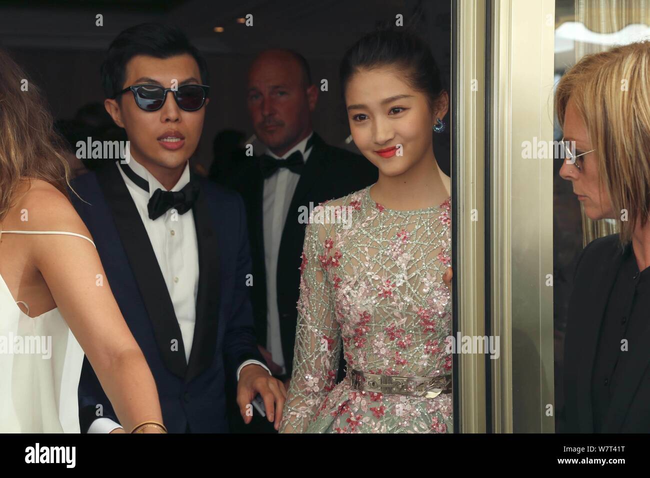 Chinese actress Guan Xiaotong is pictured before the 70th anniversary's