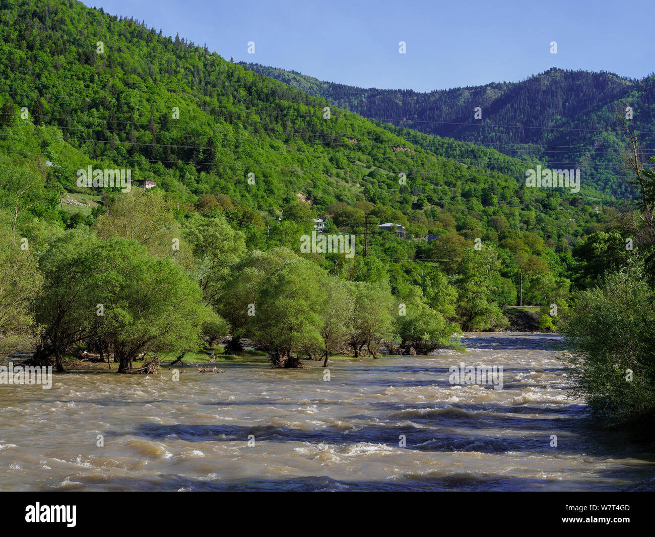 river Mtkwari-Kura near Akhaldaba, Samzche-Dschawacheti,  Georgia, Europe Stock Photo