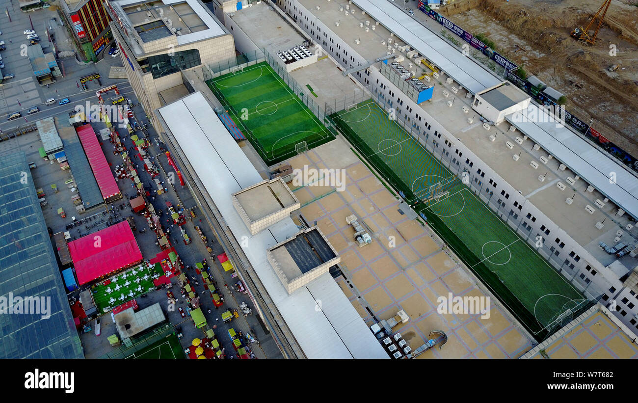 Rooftop football soccer field in hires stock photography and images Alamy
