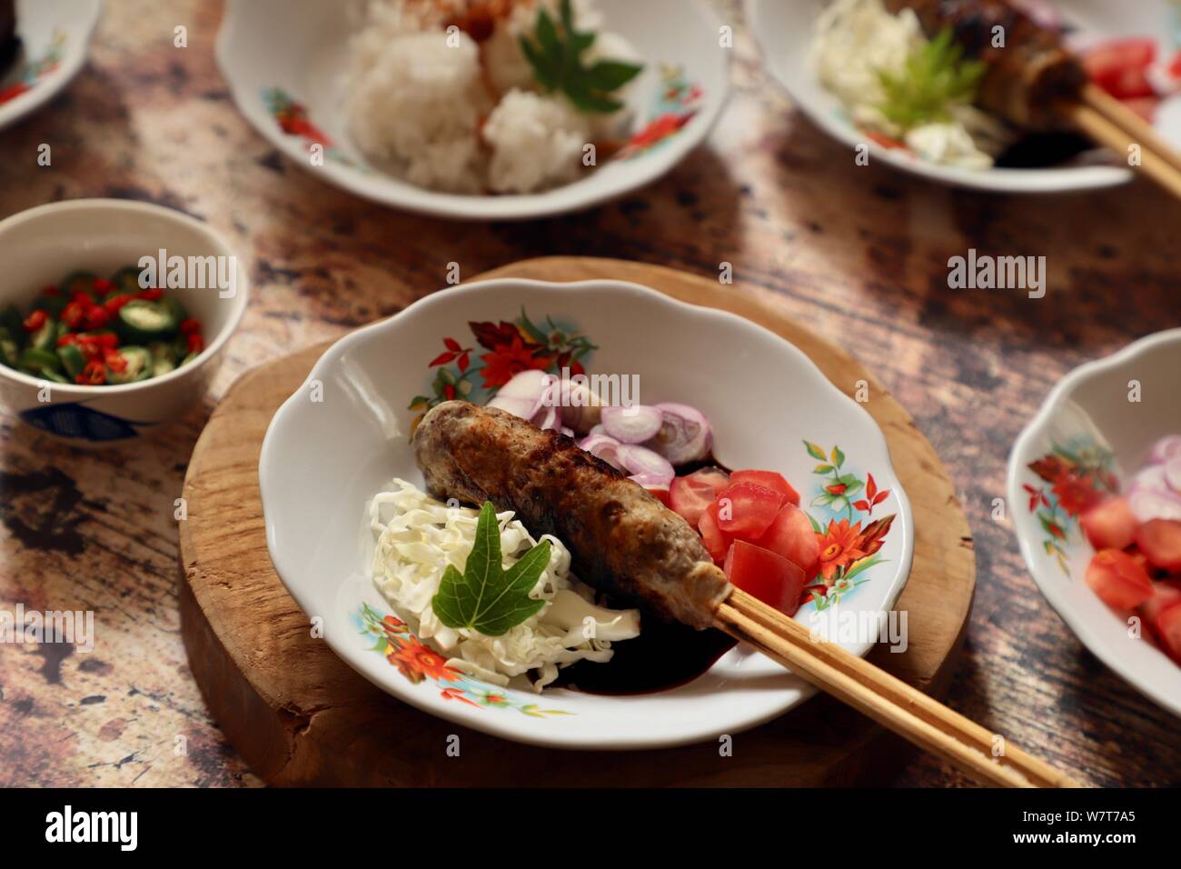 Sate Buntel Solo. Minced lamb satay from Solo / Surakarta, Central Java ...