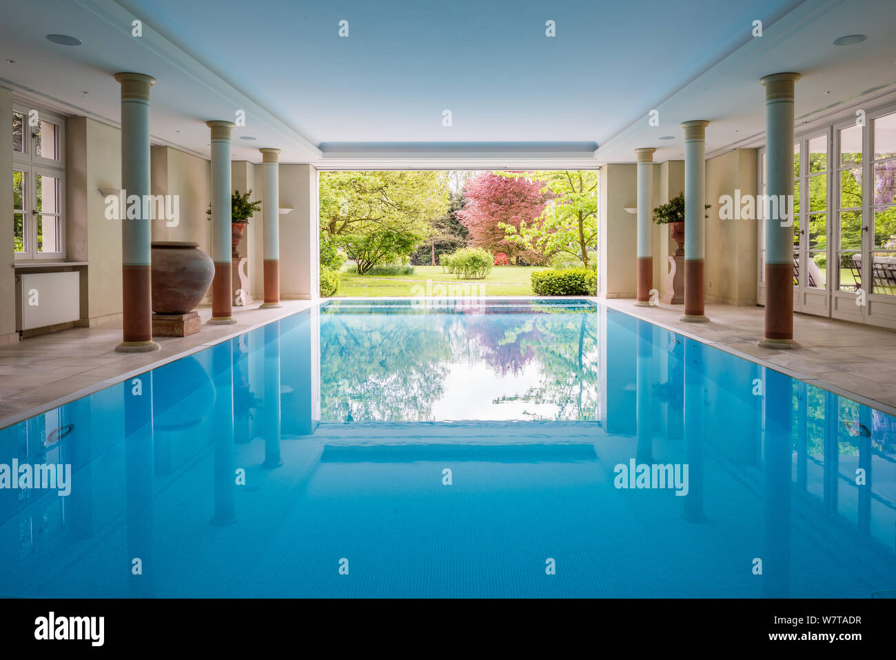 Classic style indoor swimming pool Stock Photo