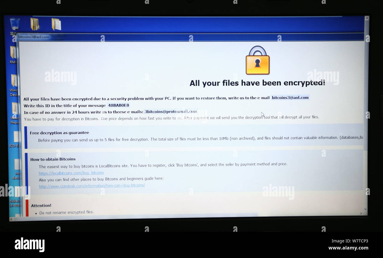 Your files are encrypted hi-res stock photography and images - Alamy