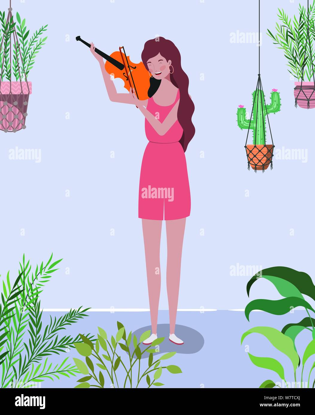 Woman violin player Stock Vector Images - Alamy