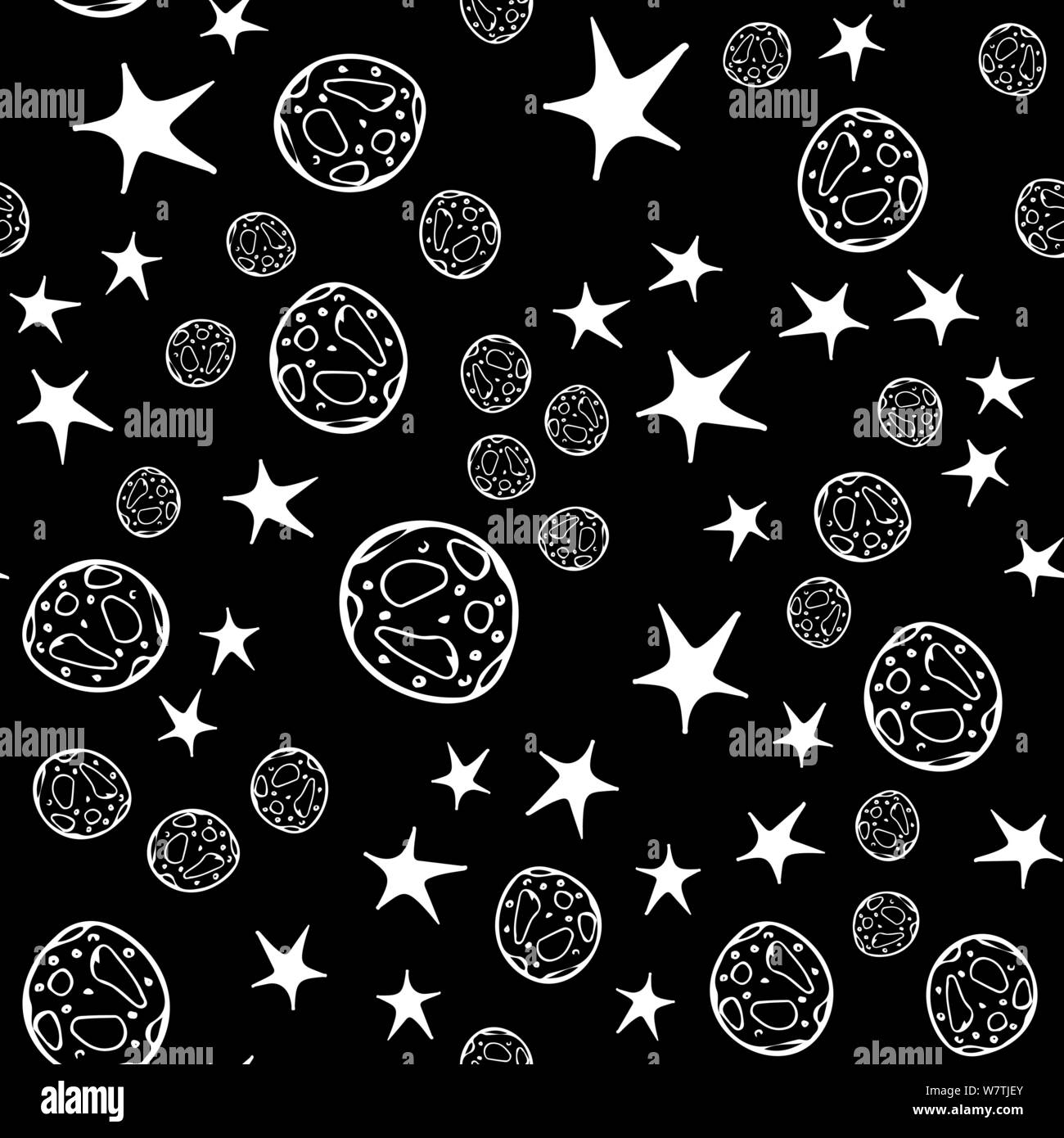 Black moon star seamless Halloween on black background. Night stars pattern  vector background. Baby illustration. Space travel. Astronomy galaxy illus  Stock Vector Image & Art - Alamy