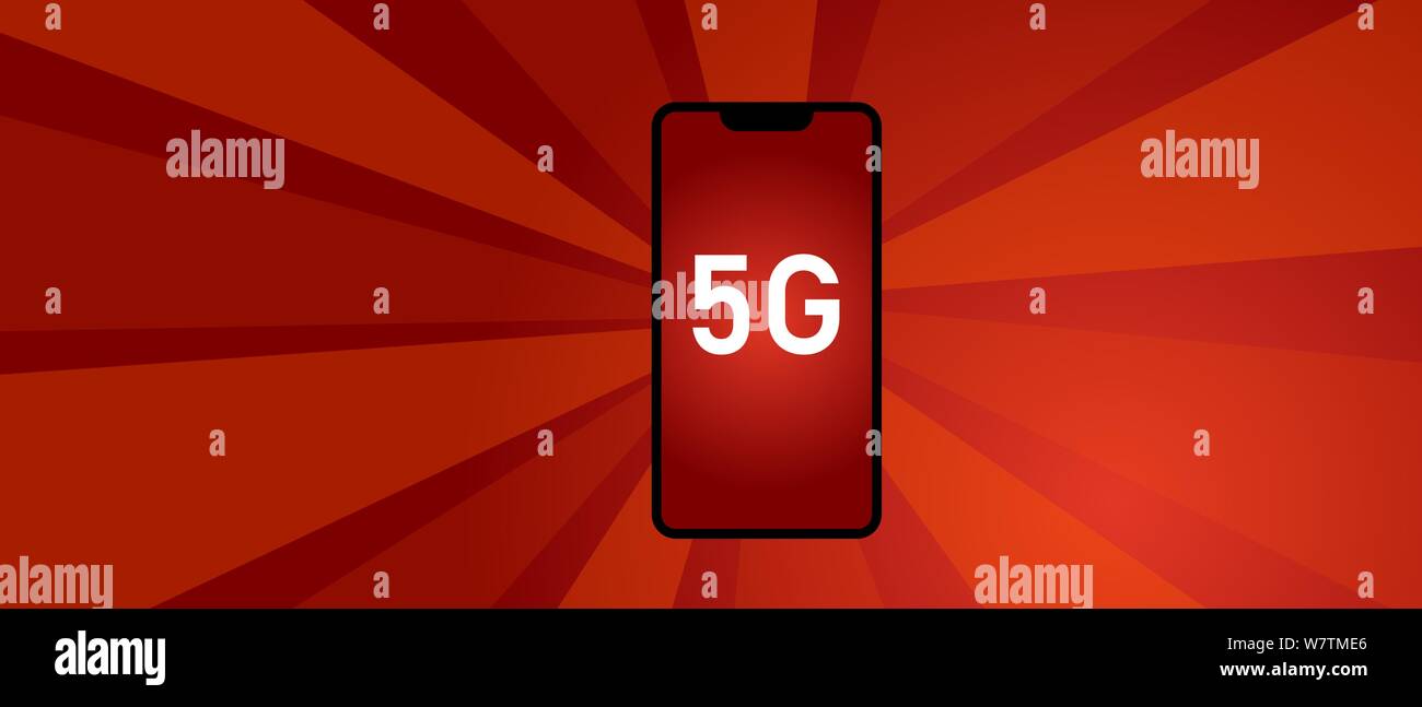 5g phone technology revolution connect worldwide. Smart and 5th generation network concept. Fast internet. Stock Vector