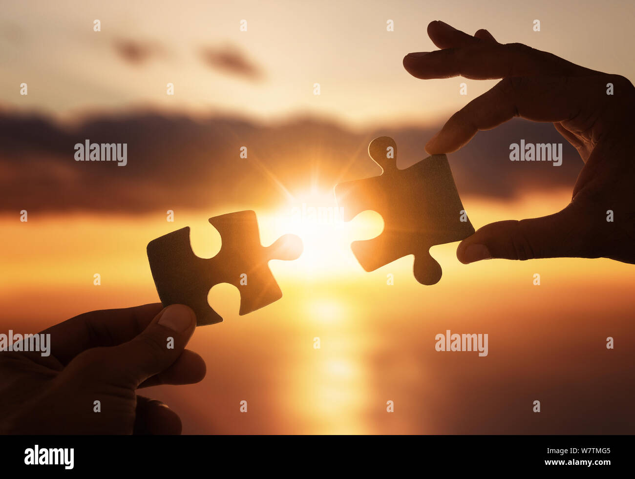 Two businessman connect puzzle pieces hi-res stock photography and images -  Alamy