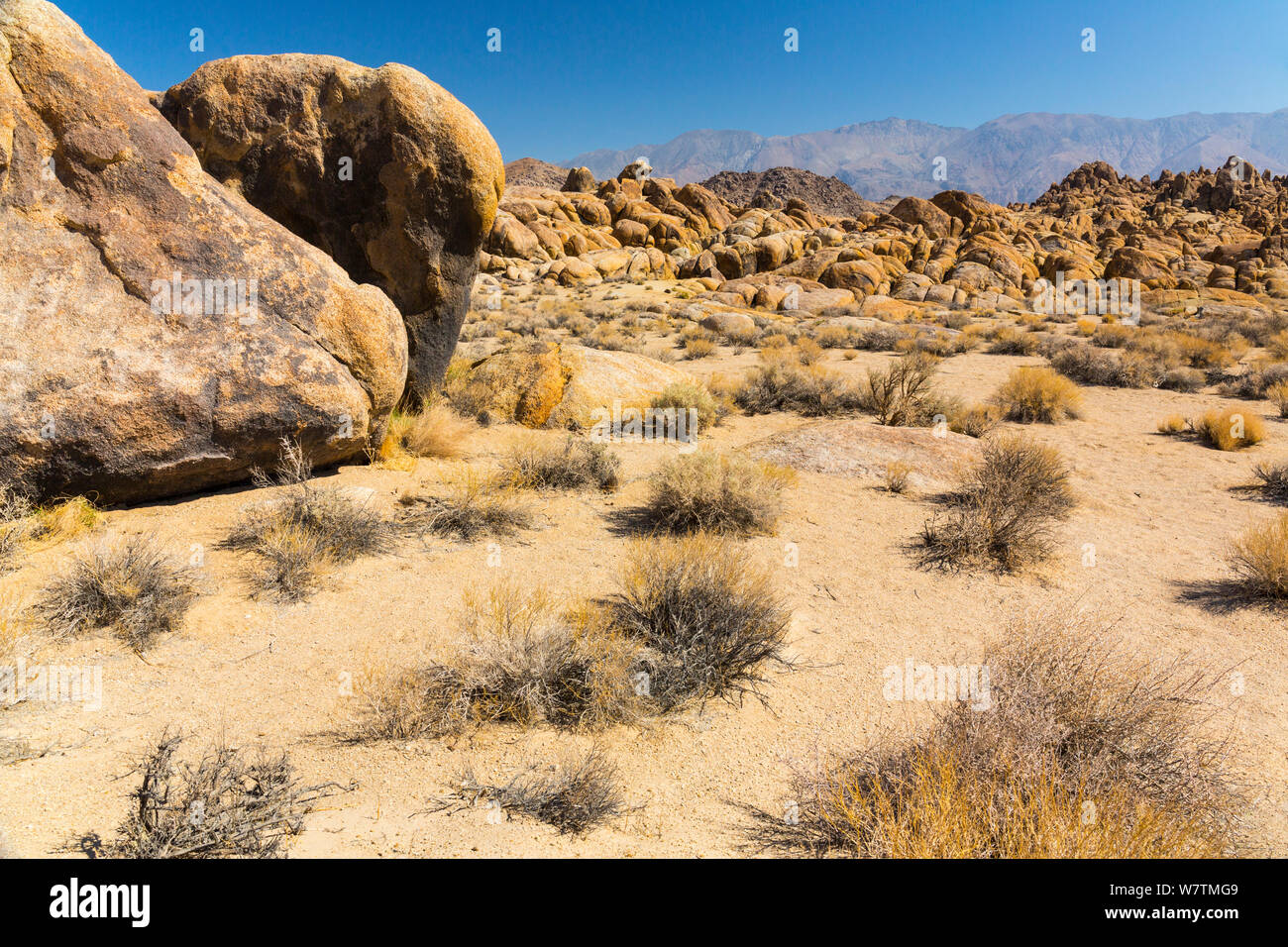 Landscape of Alabama Hills, Owens Valley, California, USA, March 2013. Stock Photo