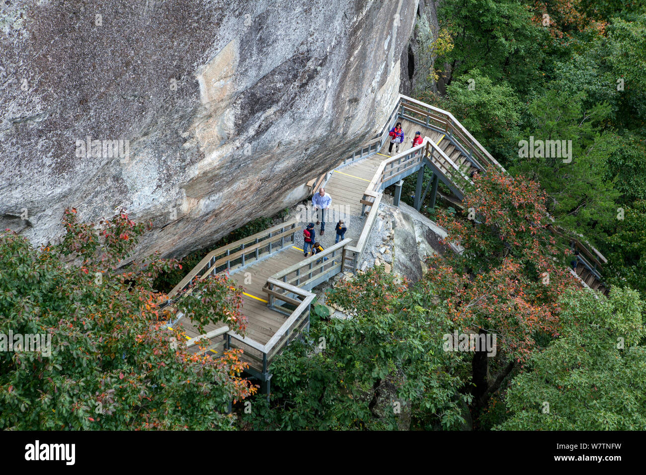 Part of the Skyline Trail in Chimney Rock State Park. North Carolina, USA, October 2013. Stock Photo