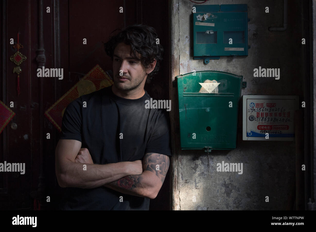 Brazilian soccer player Alexandre Pato, or just Pato, of Tianjin Quanjian F.C. poses for a portrait in Tianjin, China, 15 May 2017. Stock Photo