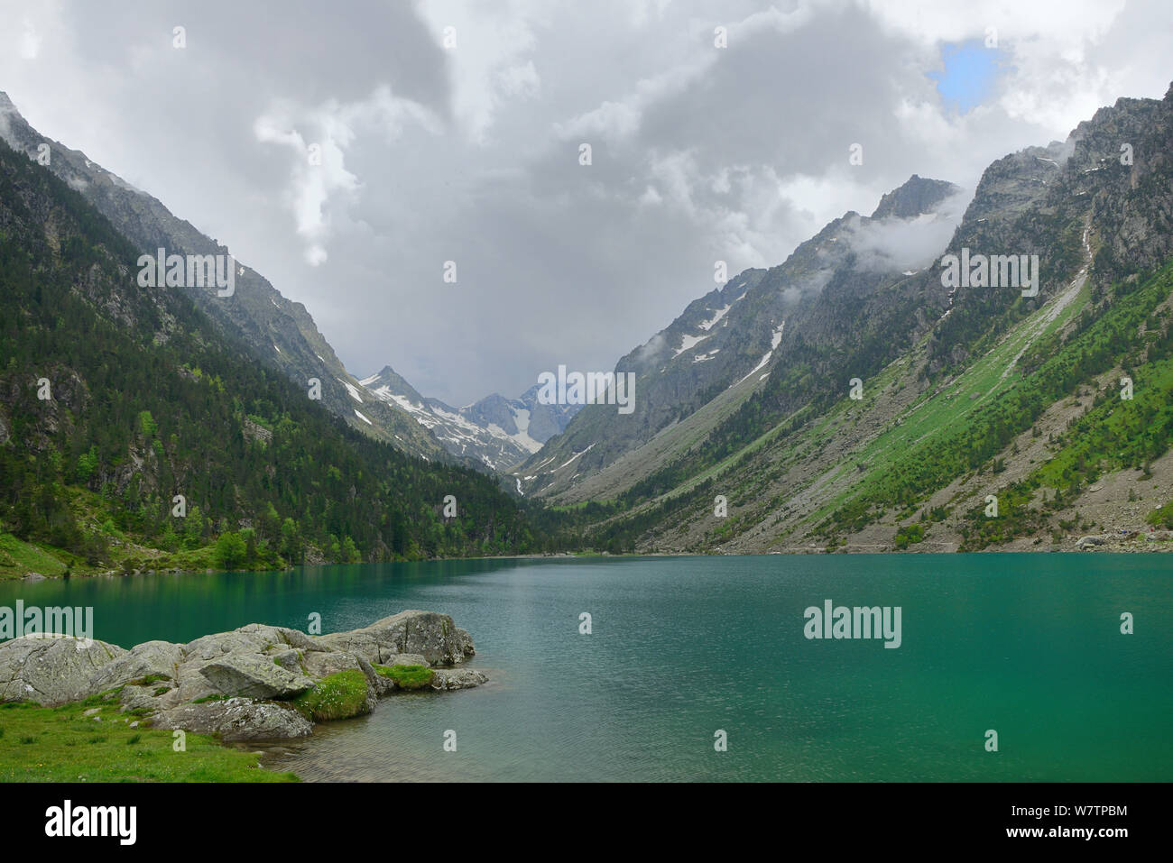 Lac de Gaube, Pyrenees National Park, Hautes Pyrenees, France, July 2013. Stock Photo