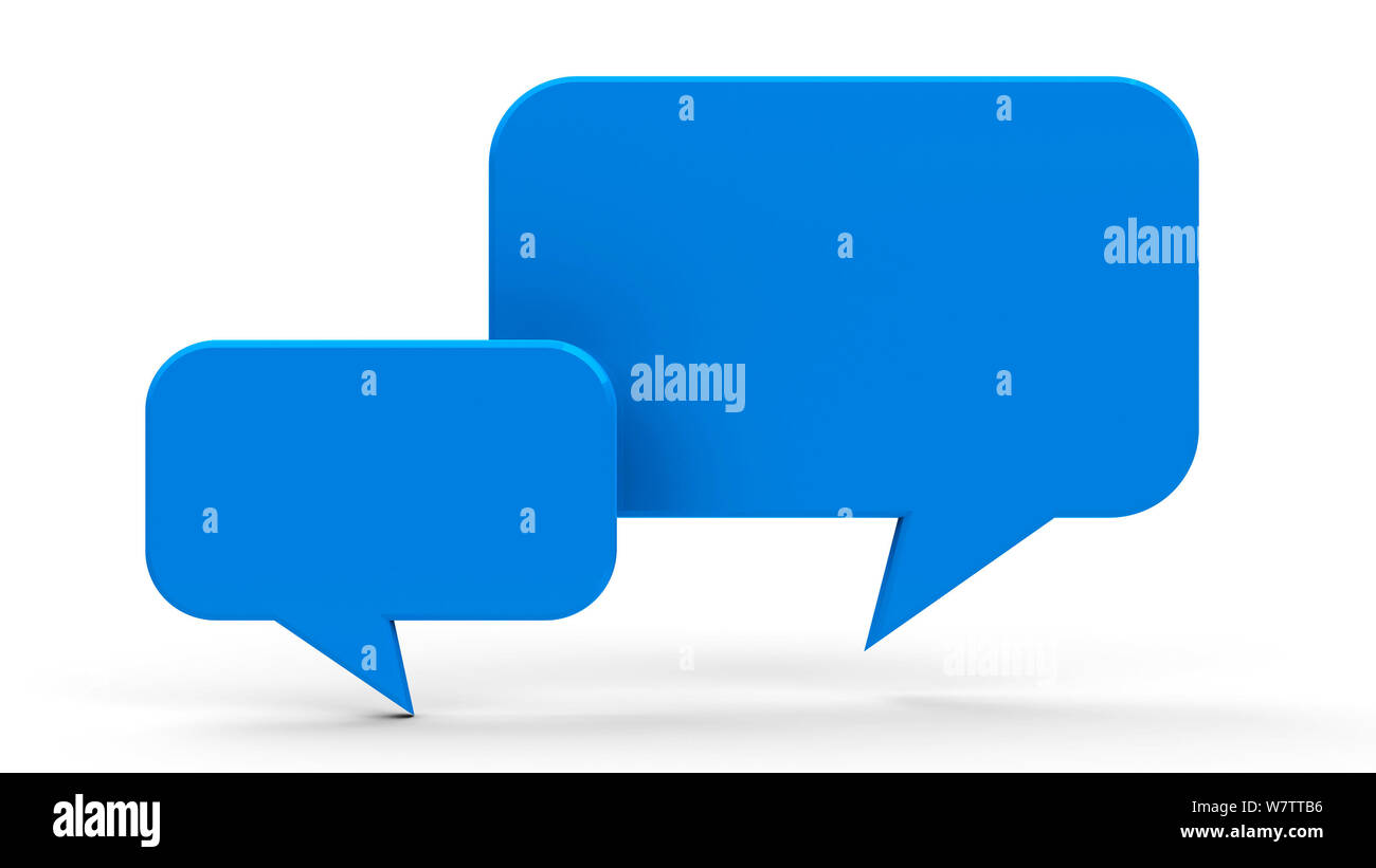 Blank speech bubble icons isolated on white background, three ...