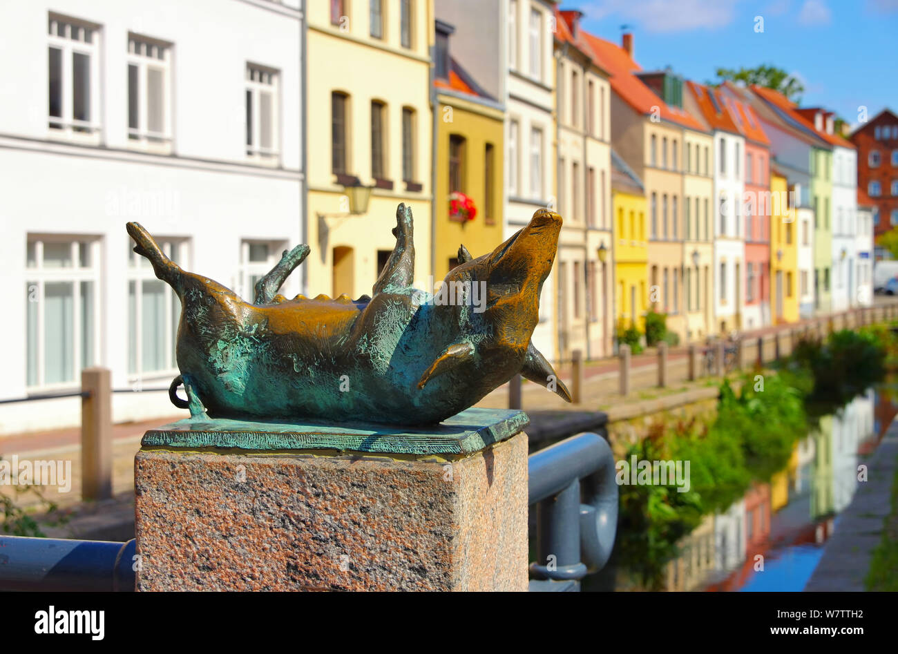 the old town Wismar in northern Germany, the Pig bridge Stock Photo