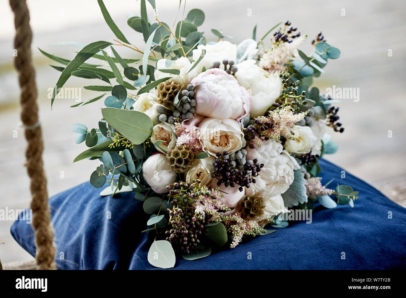 Bouquet of the bride, peony roses.Wedding floristry Stock Photo - Alamy