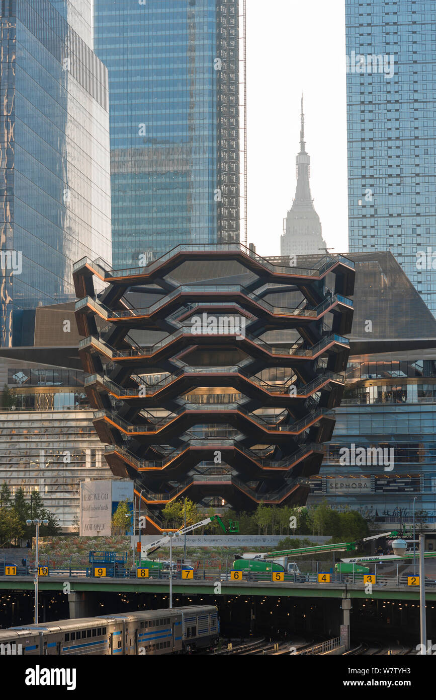 Vessel New York, view of the Vessel building (2019) designed by Thomas Heatherwick and sited in