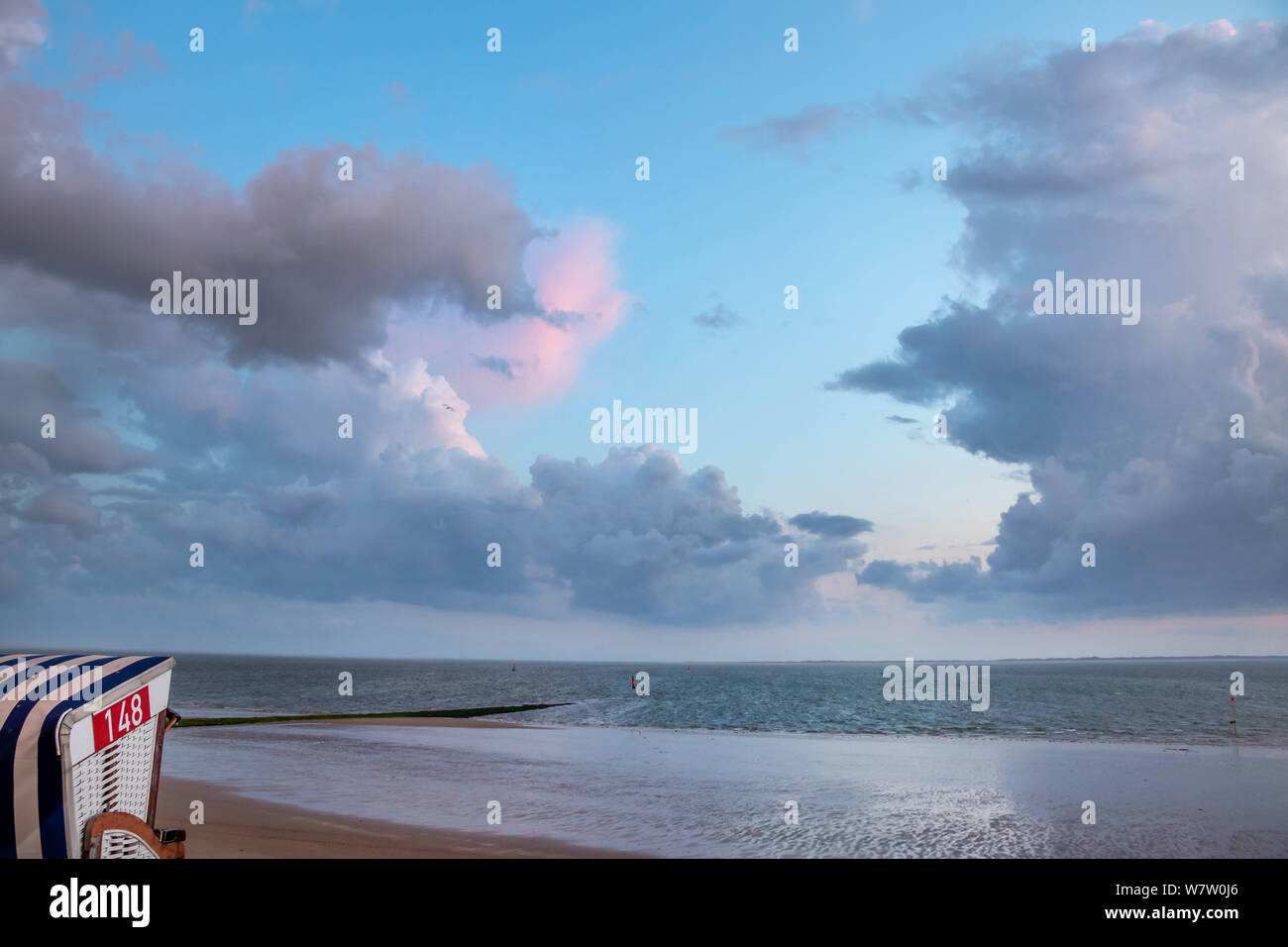 view from beach chair, travel norderney germany Stock Photo