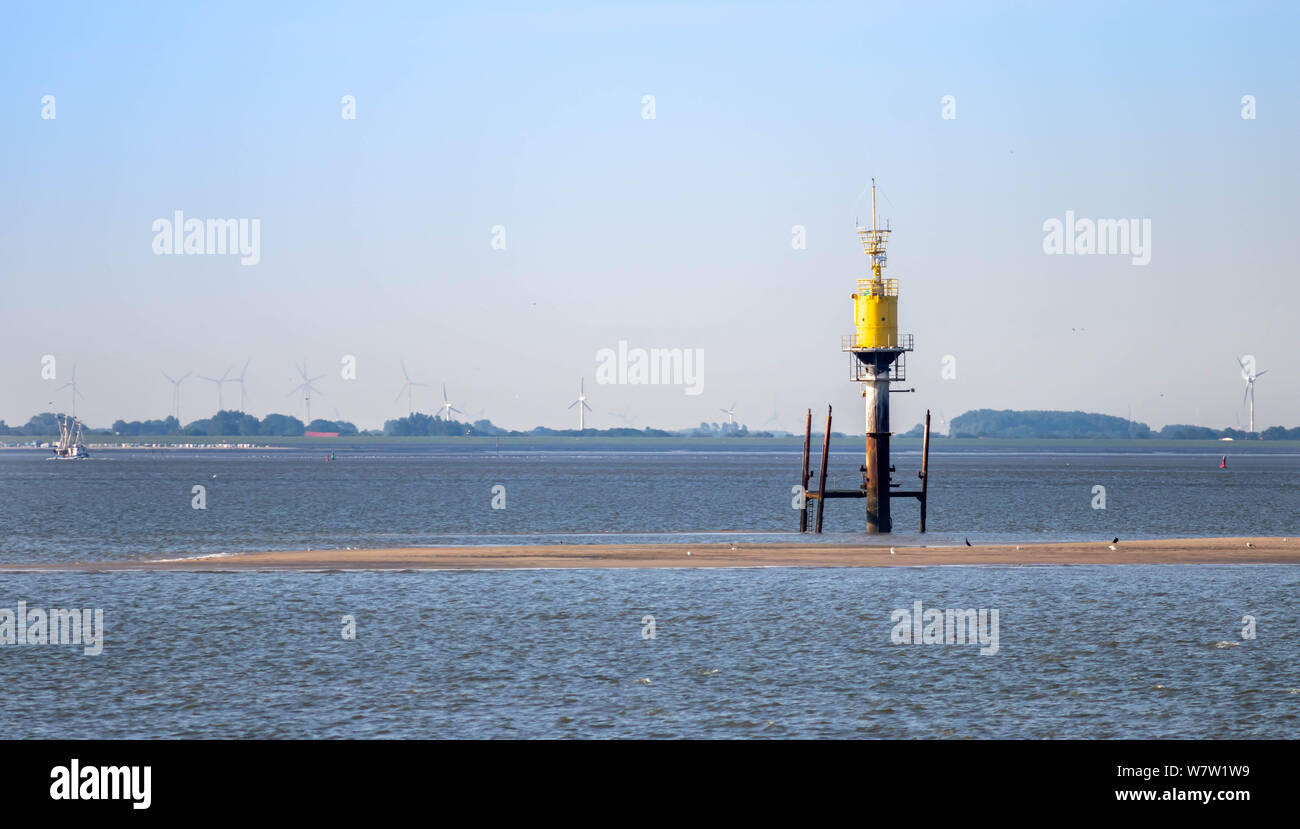 measure station island ebb flood, norderney germany Stock Photo