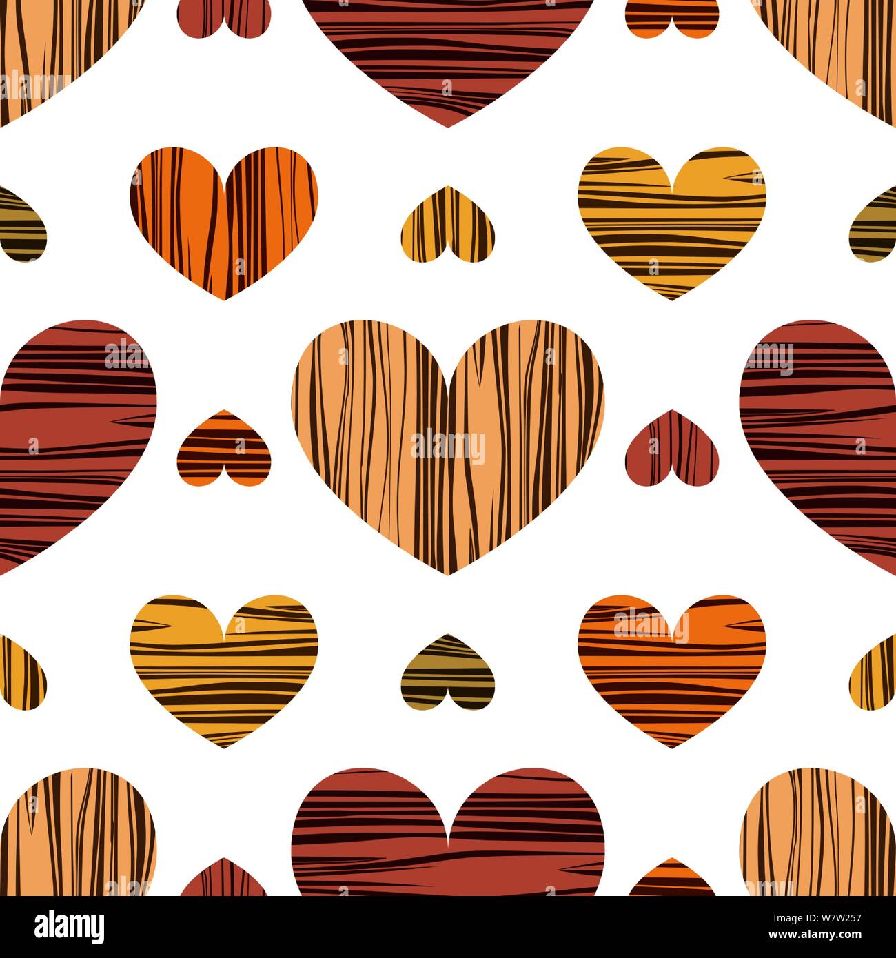 Multicolor hearts. Vector illustration. Seamless pattern background. Tissue decor Stock Vector