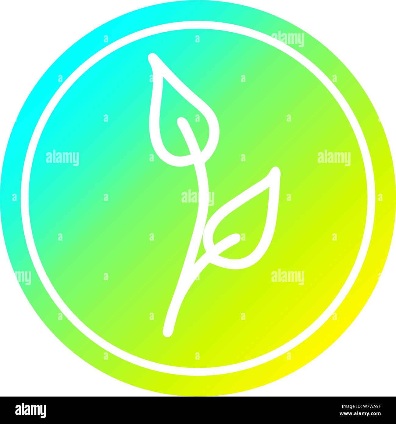 natural leaf circular icon with cool gradient finish Stock Vector Image ...
