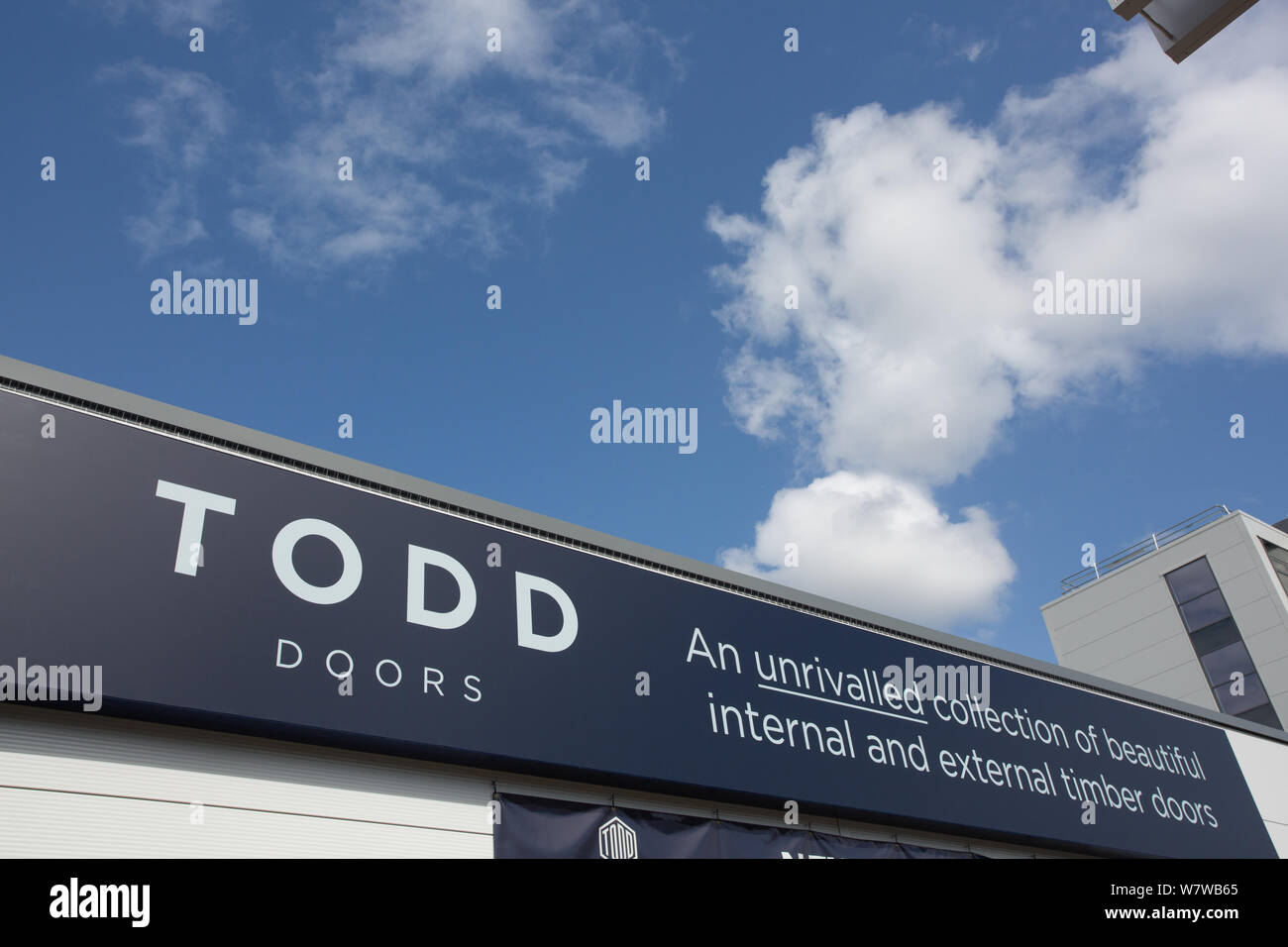 Todd Doors signage, Reading Gateway Retail Park Stock Photo Alamy