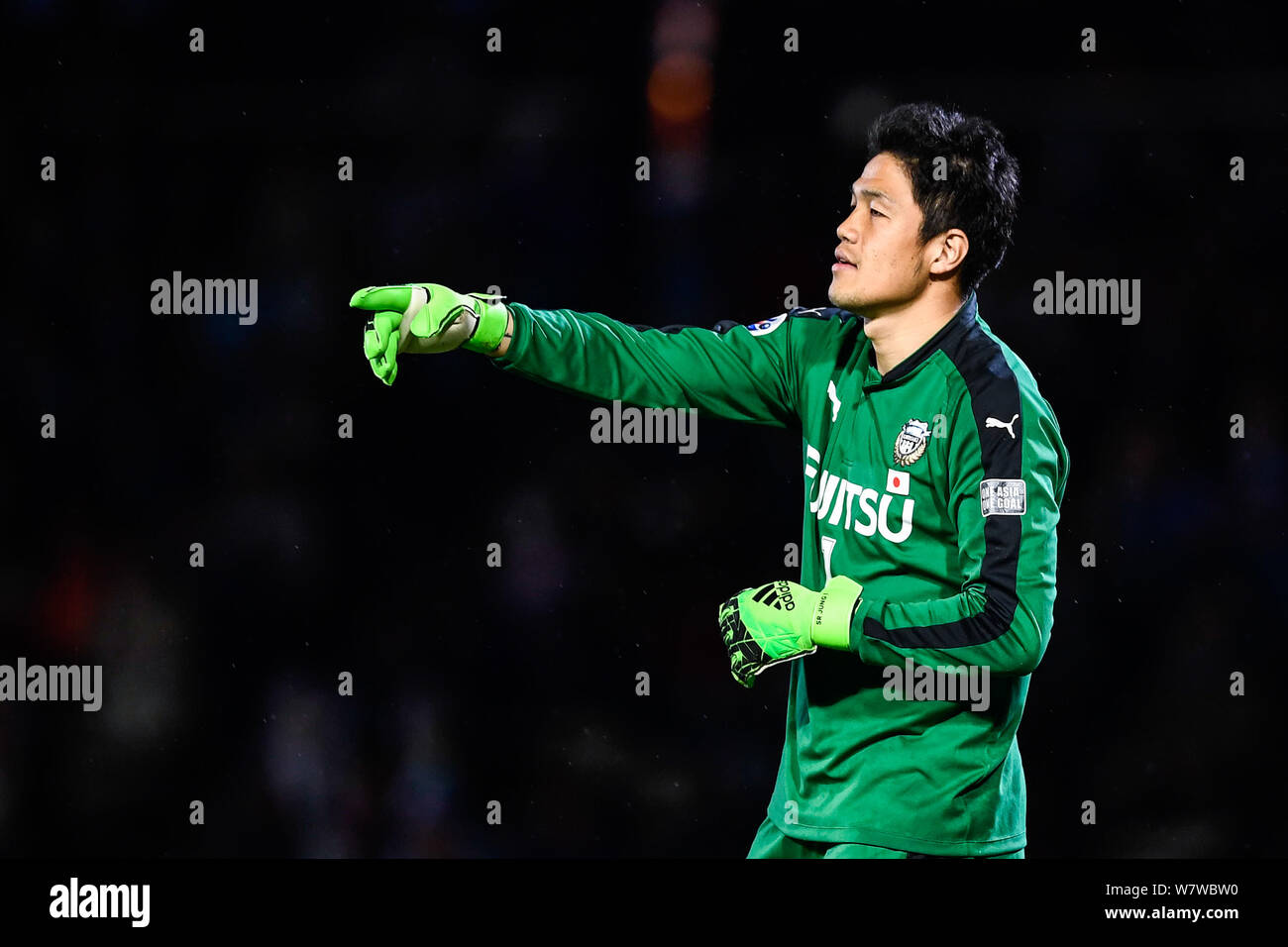 Jung Sung-ryong of Japan's Kawasaki Frontale is pictured in their Group G match against China's Guangzhou Evergrande during the AFC Champions League 2 Stock Photo