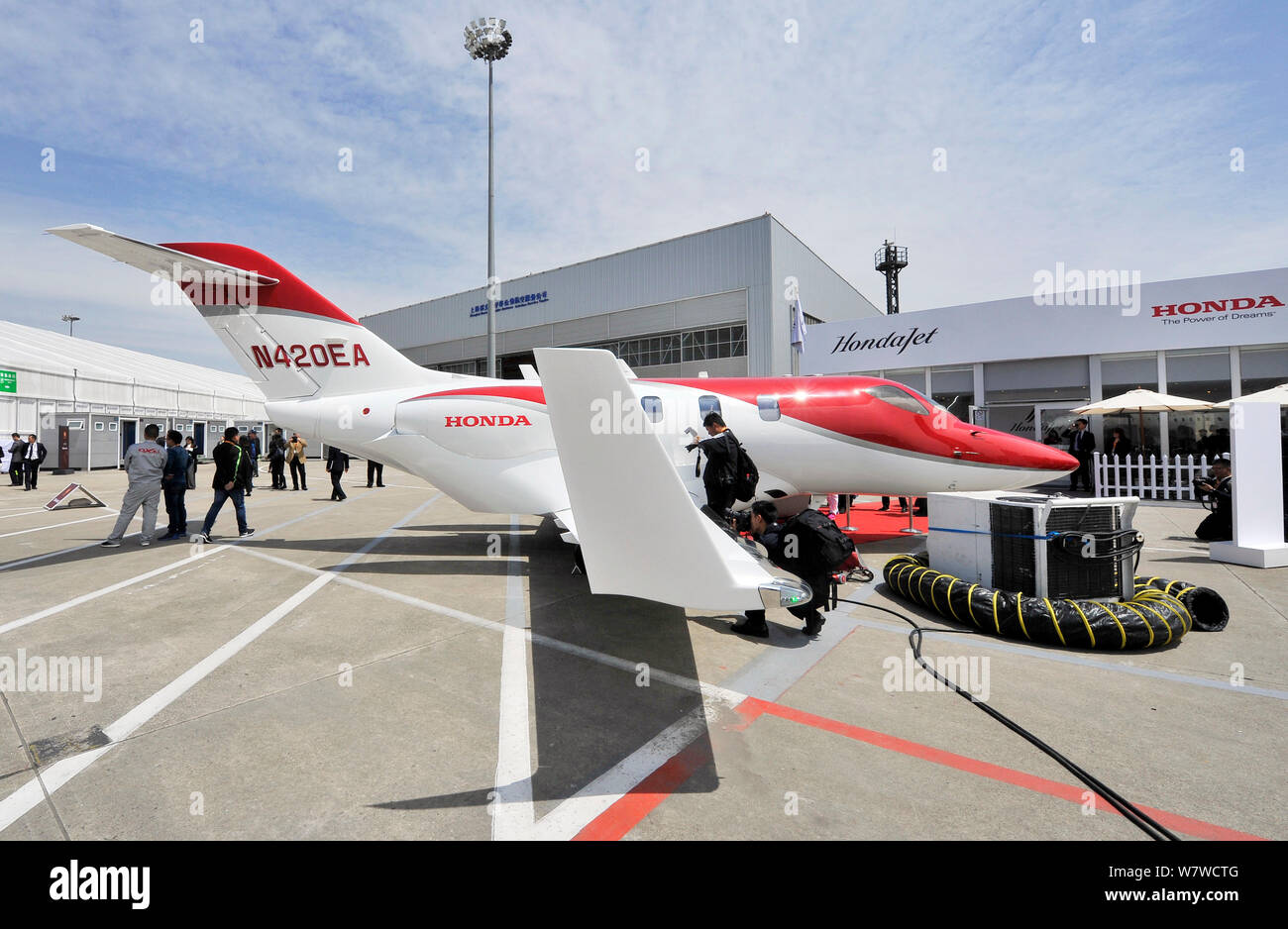 A Honda N4ea Hondajet Is On Display During The 17 Asian Business Aviation Conference And Exhibition Abace 17 At The Business Aviation Base Of Stock Photo Alamy