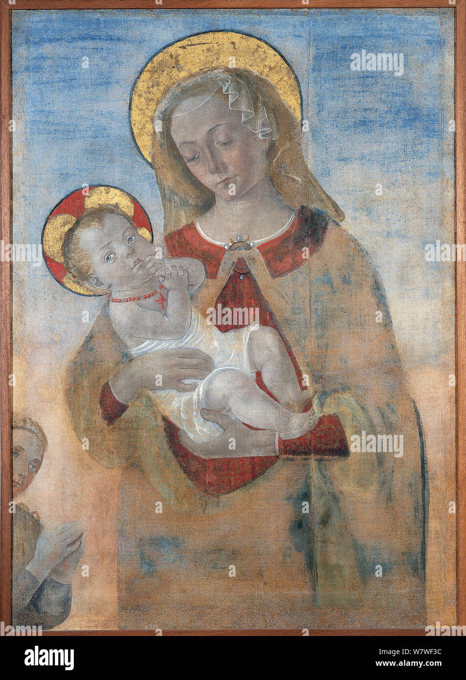 Italy Marche Urbino Galleria Nazionale delle Marche - Pietro Perugino 'Madonna and Child with Donor' Stock Photo