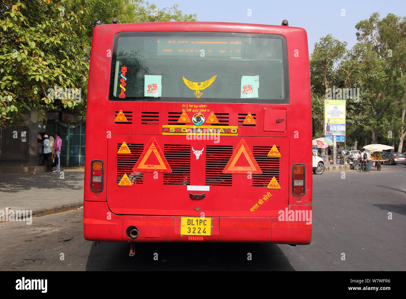 DTC Bus on the road, New Delhi, India Stock Photo