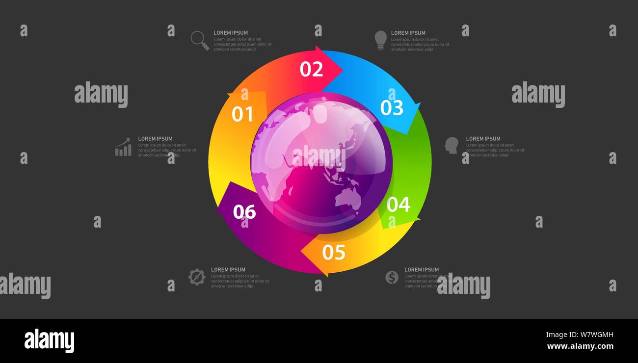 Business global infographic banner of globe map. Business global