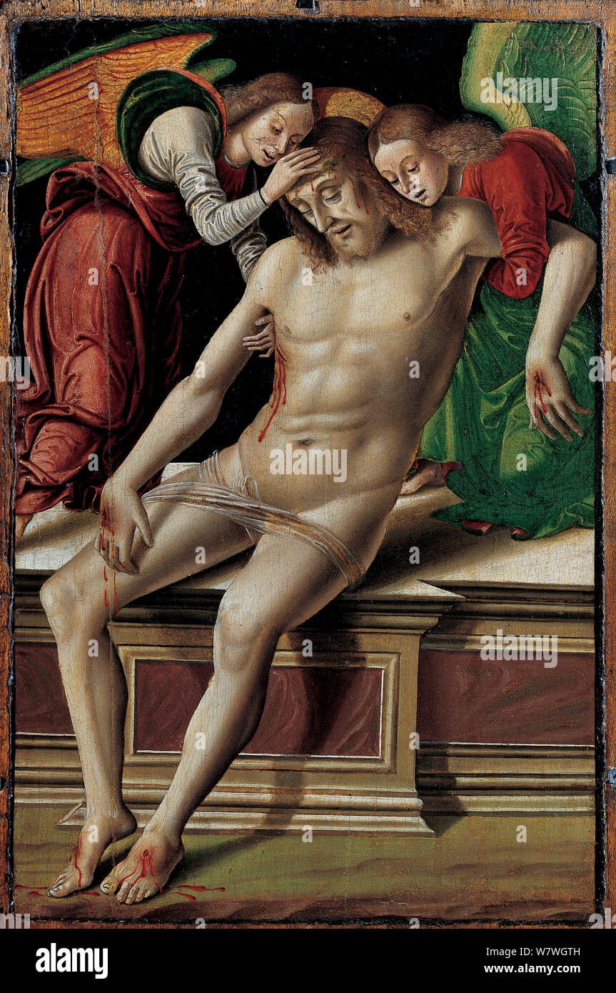 Italy Marche Urbino Galleria Nazionale delle Marche - Giovanni Santi - ”Pietà” Stock Photo